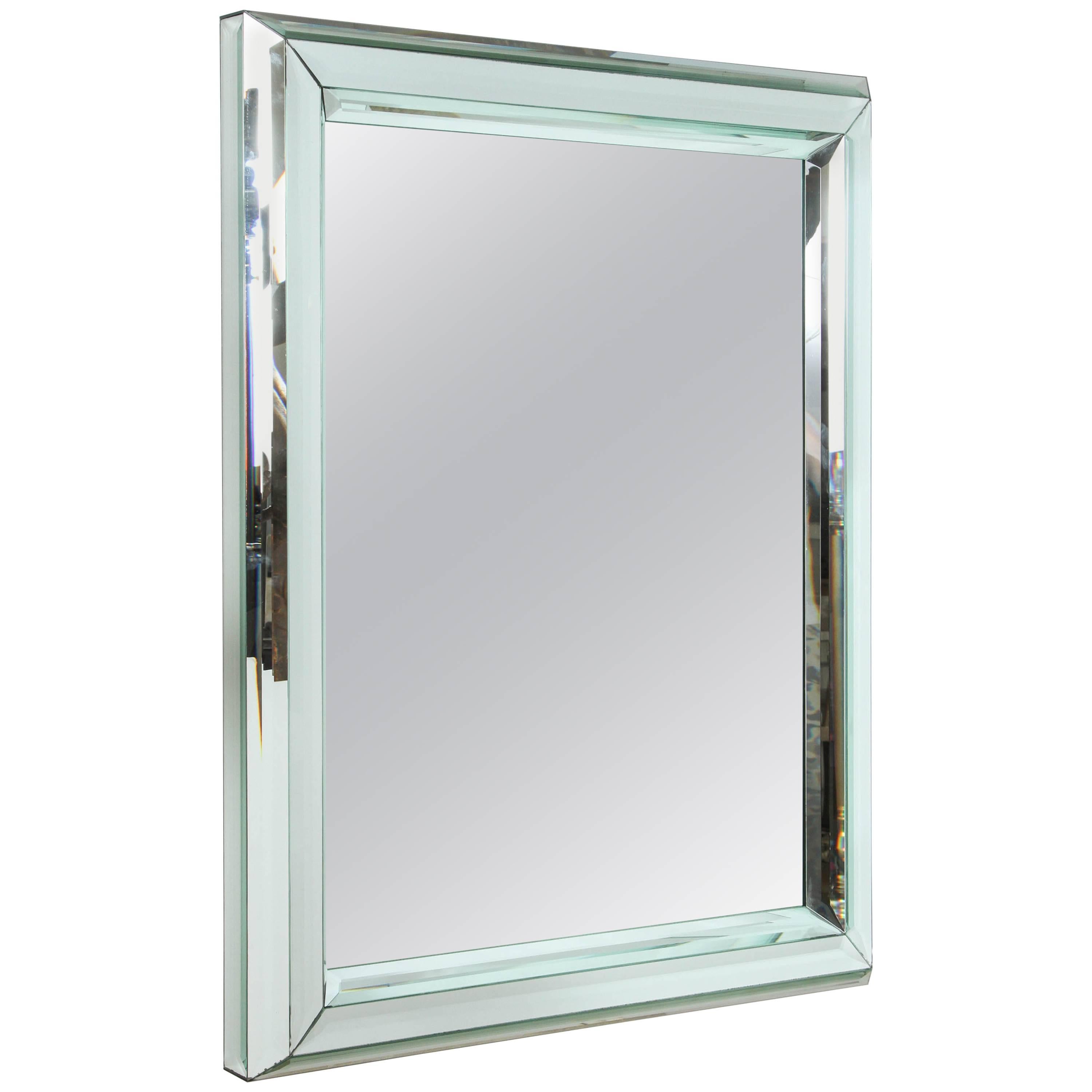 Modern Large All-Glass Wall Mirror For Sale