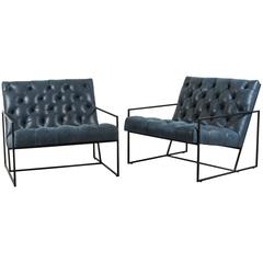 Diamond Tufted Thin Frame Lounge Chair by Lawson-Fenning 5