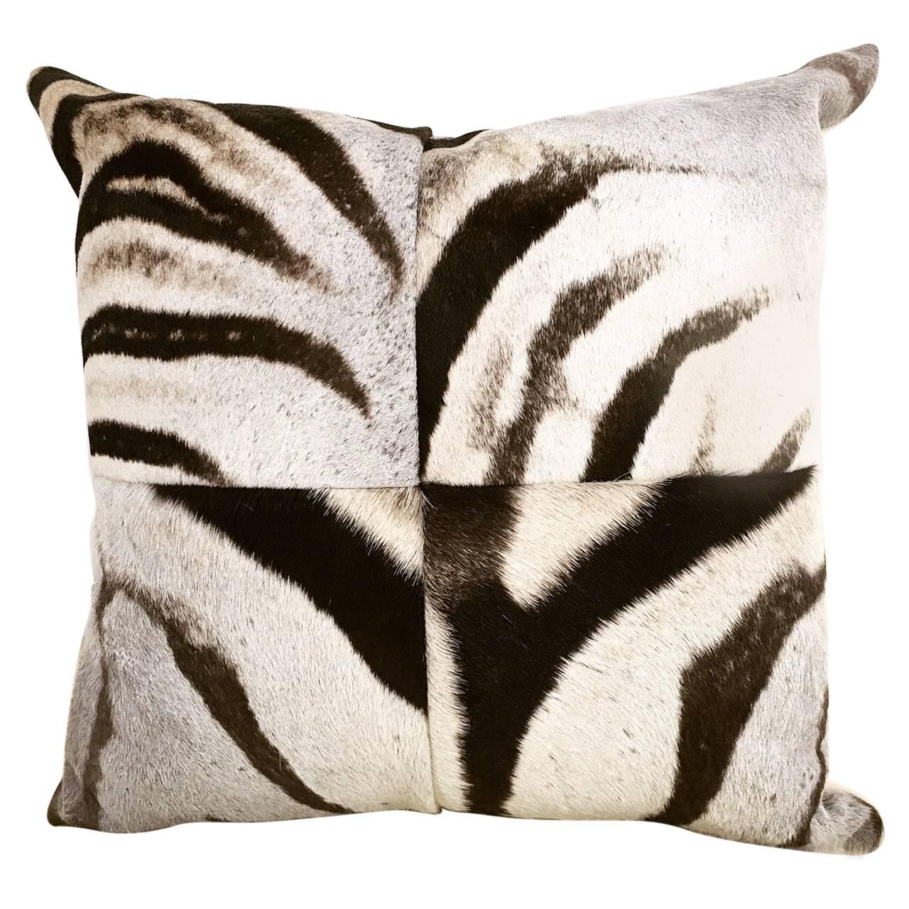 Zebra Hide Patchwork Pillow