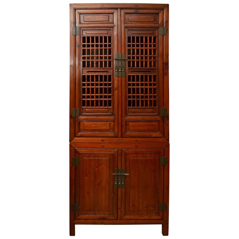 Late 19thc Ningo Q Ing Dynasty 2 Part Kitchen Cabinet For At Ningo Q Ing Dynasty 2 Part Kitchen Cabinet For