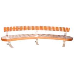 Rare Mid-Century Bench in Peroba Rosa Wood by Carlo Hauner , Brazil , 1960 5
