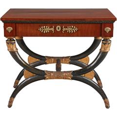 Rare German Early 19th Century Empire Mahogany Center or Console Table 2