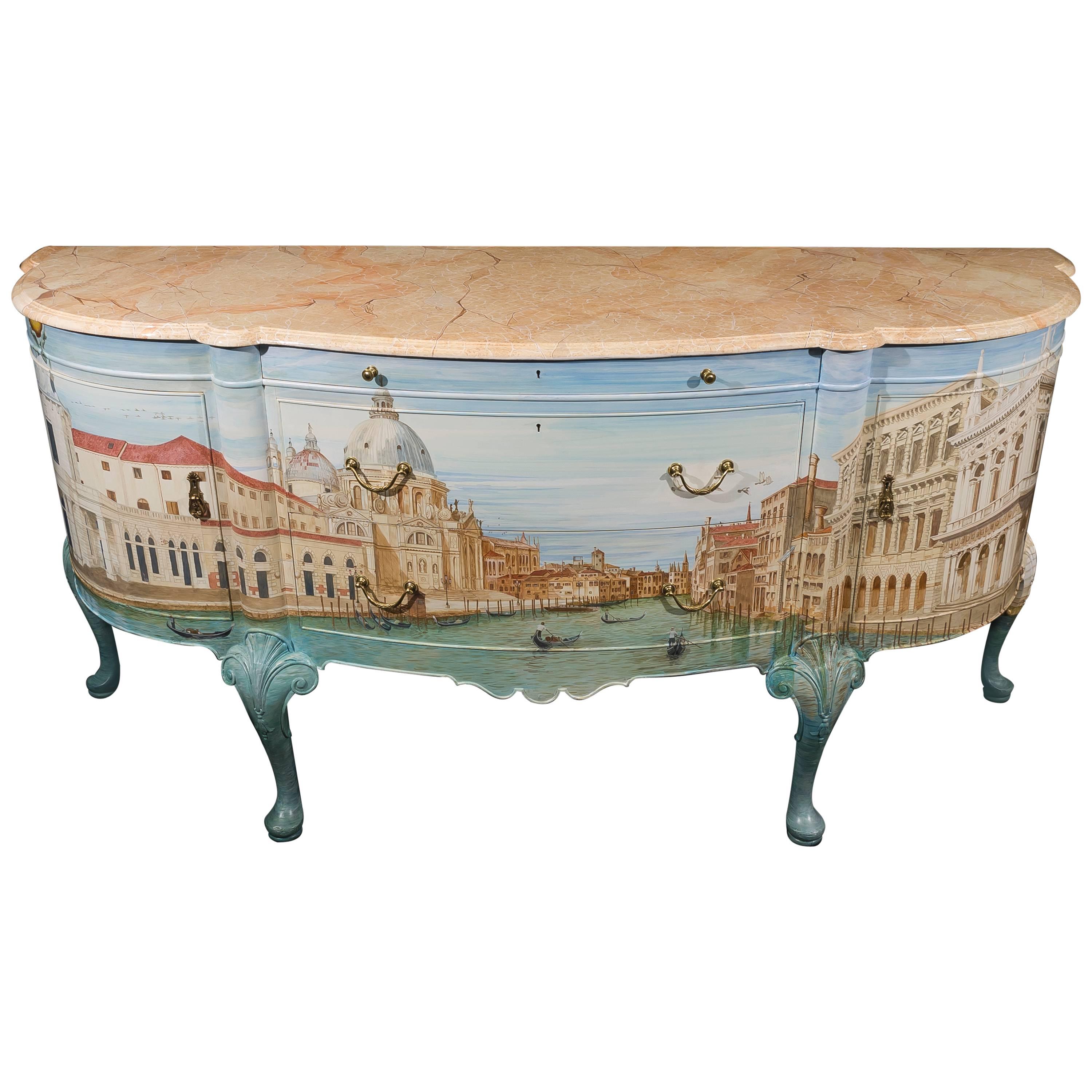 1932 Waring and Gillow British Sideboard Hand-Painted by Kensa Design For Sale
