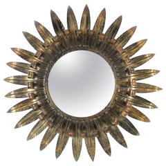 Large Spanish Double Layered Eyelash Iron Sunburst Mirror 4