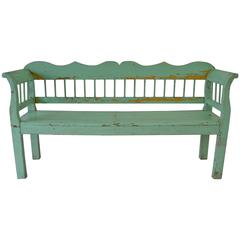 Antique Painted Pine Bench