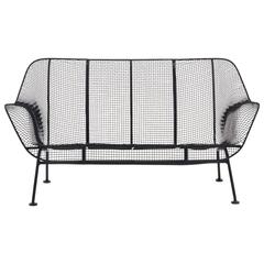 Retro Russell Woodard Sculptura Woven Wire Outdoor / Patio  Settee Loveseat. Excellent