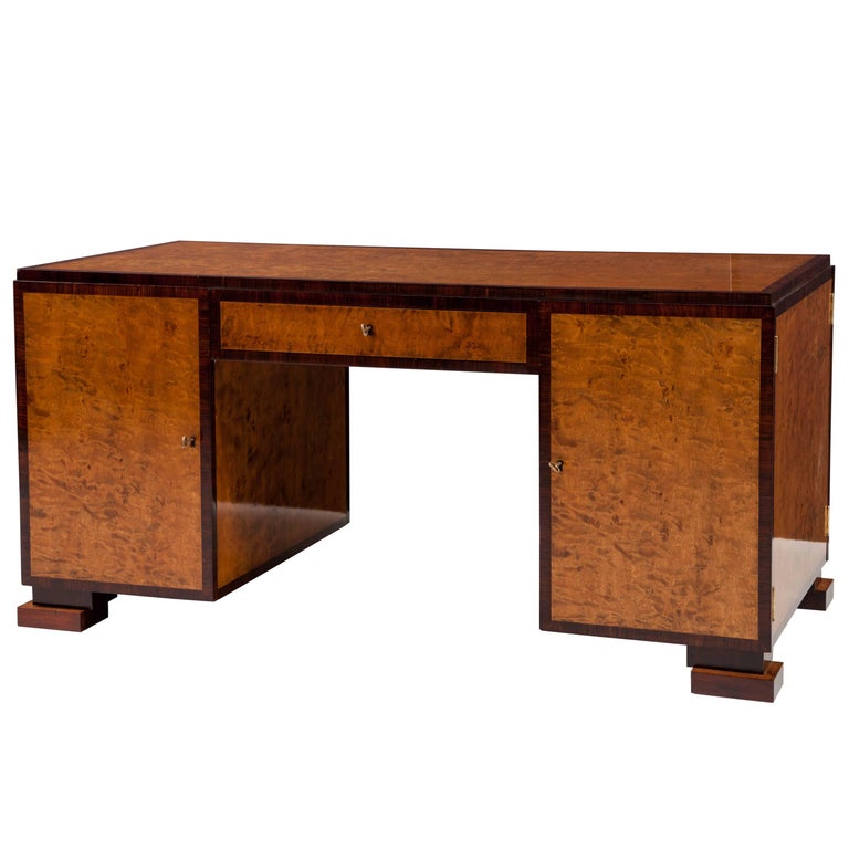 A Swedish Grace Birch And Palisander Partners Desk For Sale At 1stdibs