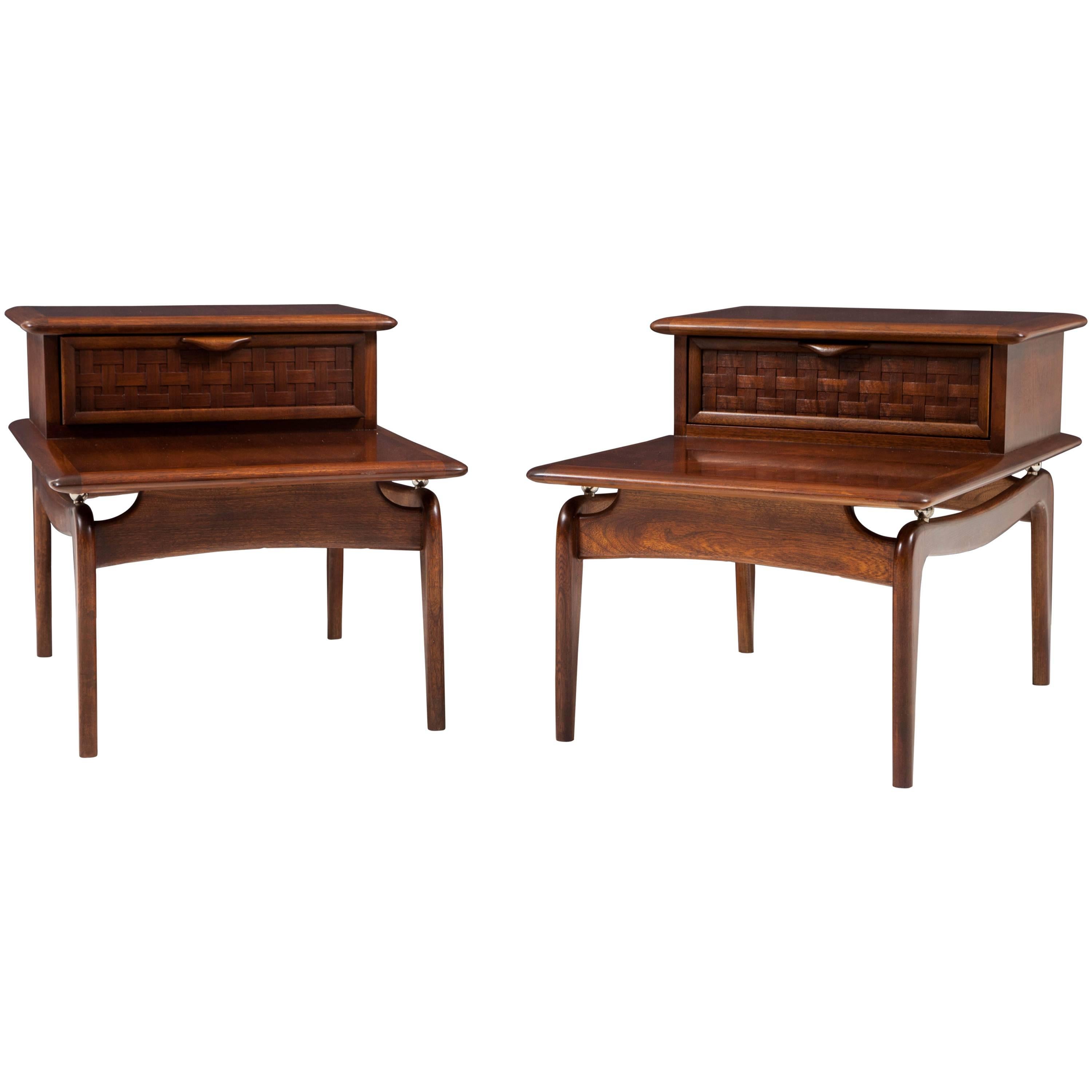 Pair of Lane Step End Tables For Sale