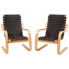 Pair of Alvar Aalto Cantilever Chairs 406 by Artek