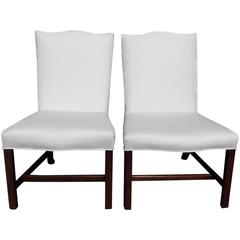 Pair of English Mahogany Serpentine Back Upholstered Lolling Chairs, Circa 1780 12