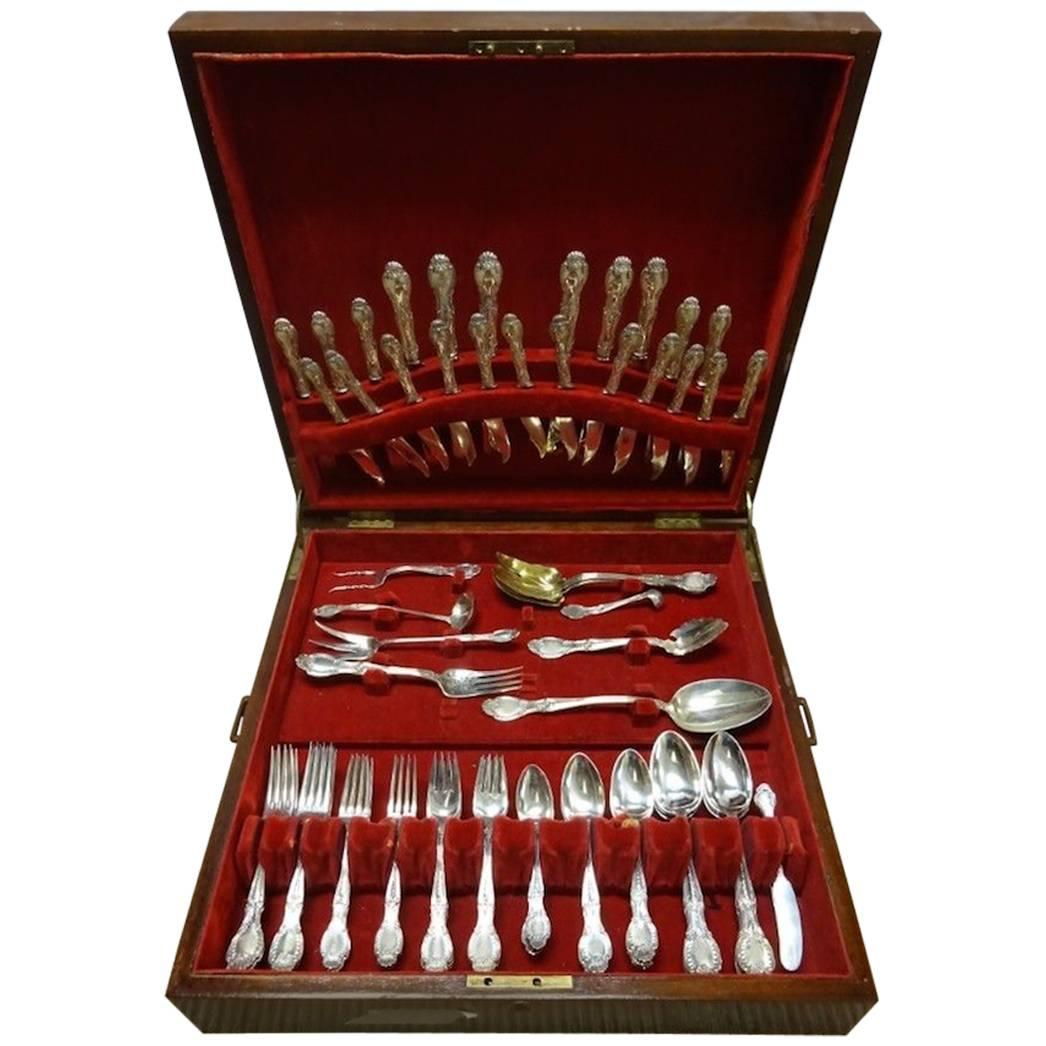 Designed with an eye for balance and proportion, each piece of Tiffany & Co. Flatware is a masterpiece of form and function.

Richelieu by Tiffany & Co. sterling silver flatware set of 81 pieces in large vintage chest. This set includes:

Six dinner