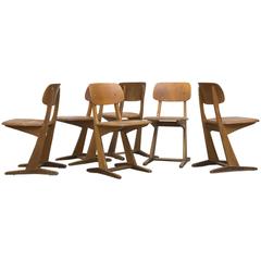 Set of Six Kids Casala Solid Wood Chairs