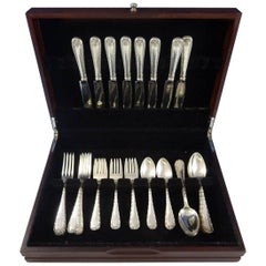 Crystal by Frank Whiting Sterling Silver Flatware Service 8 Set 40 Pieces Scarce