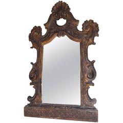 Italian Gilt Shell Cartouche Acanthus Mirror. Circa 1730 1
