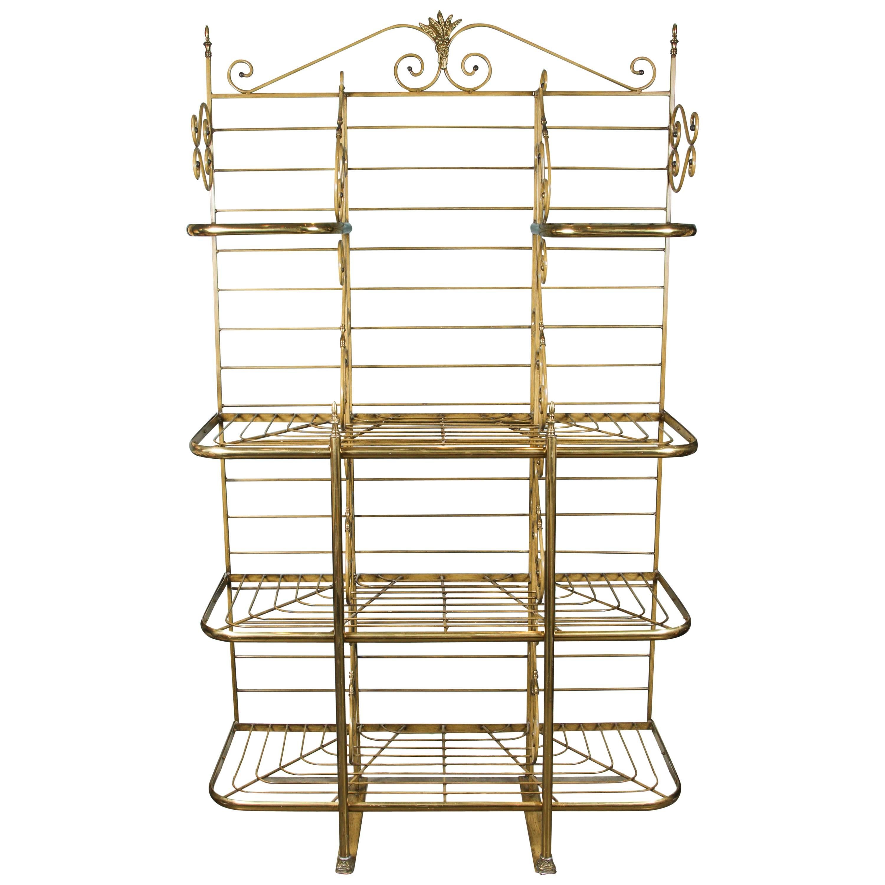 French Iron and Brass Bakers Rack