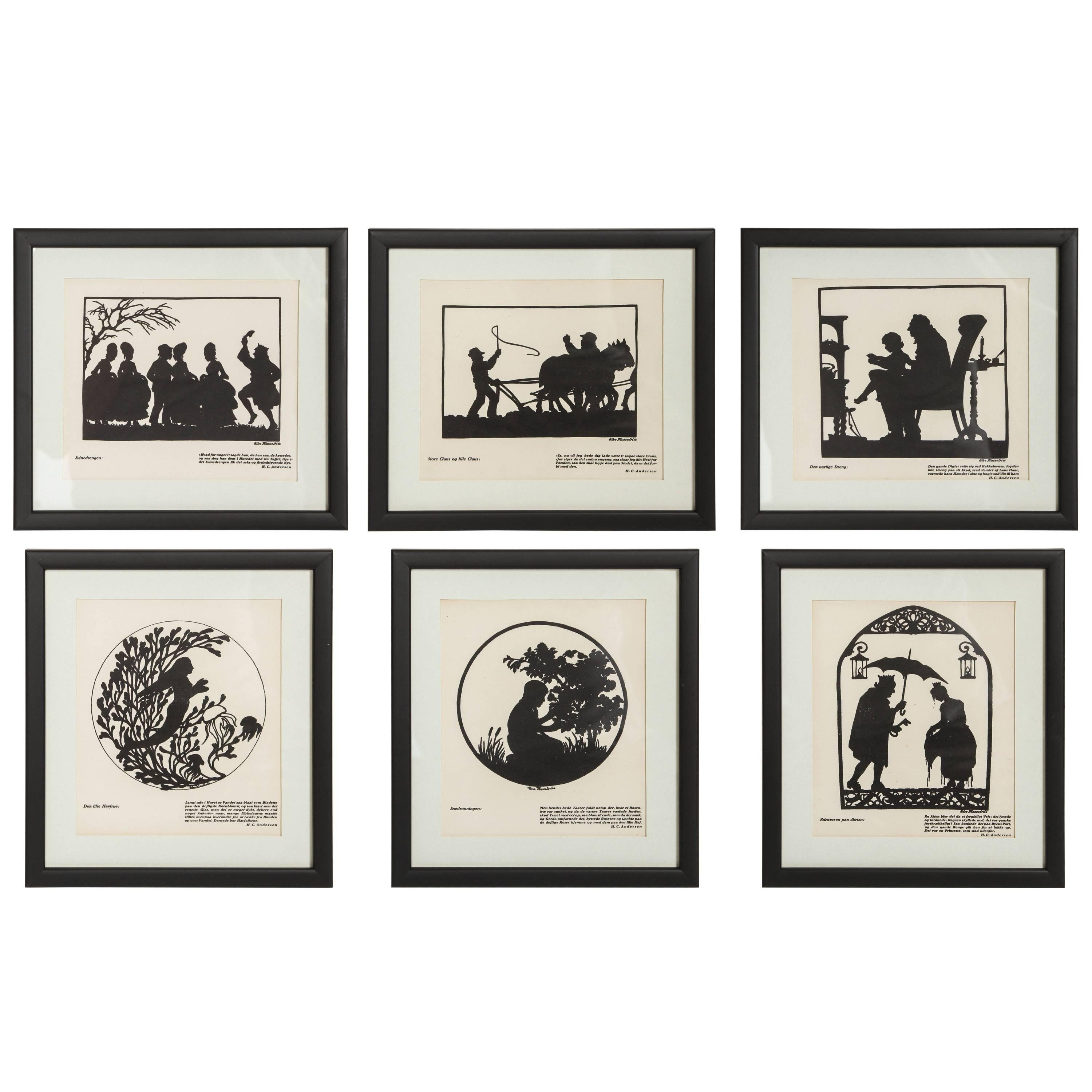Vintage Silhouettes Prints of Hans Christian Andersen Fairy Tales