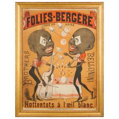 Rare French 1880's Folies-Bergere Poster of the Brothers Bellonini