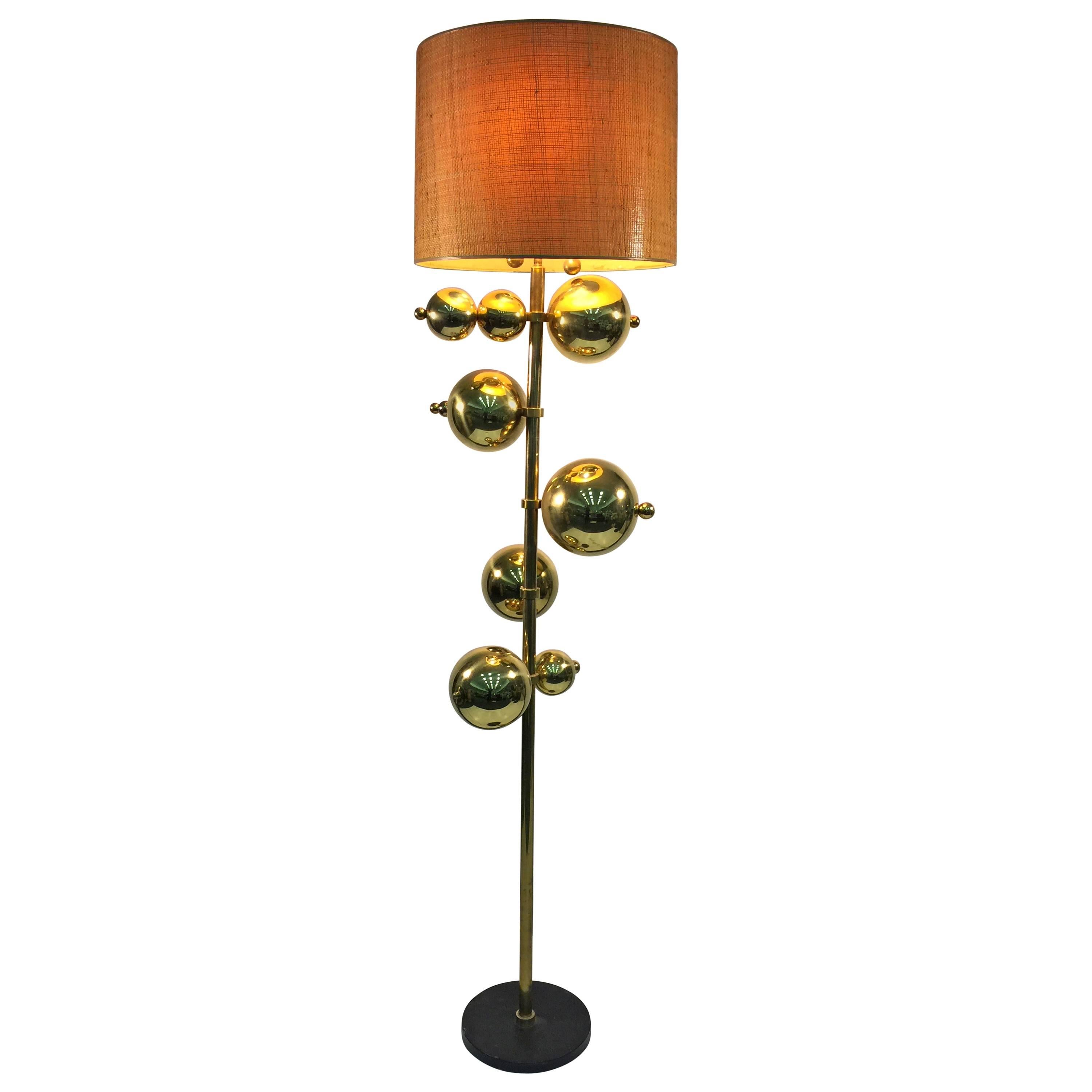 Rare Modernist Italian Floor Lamp in the Manner of Angelo Lelli, circa 1960 For Sale