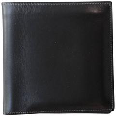 Retro Hermès Black Leather Wallet