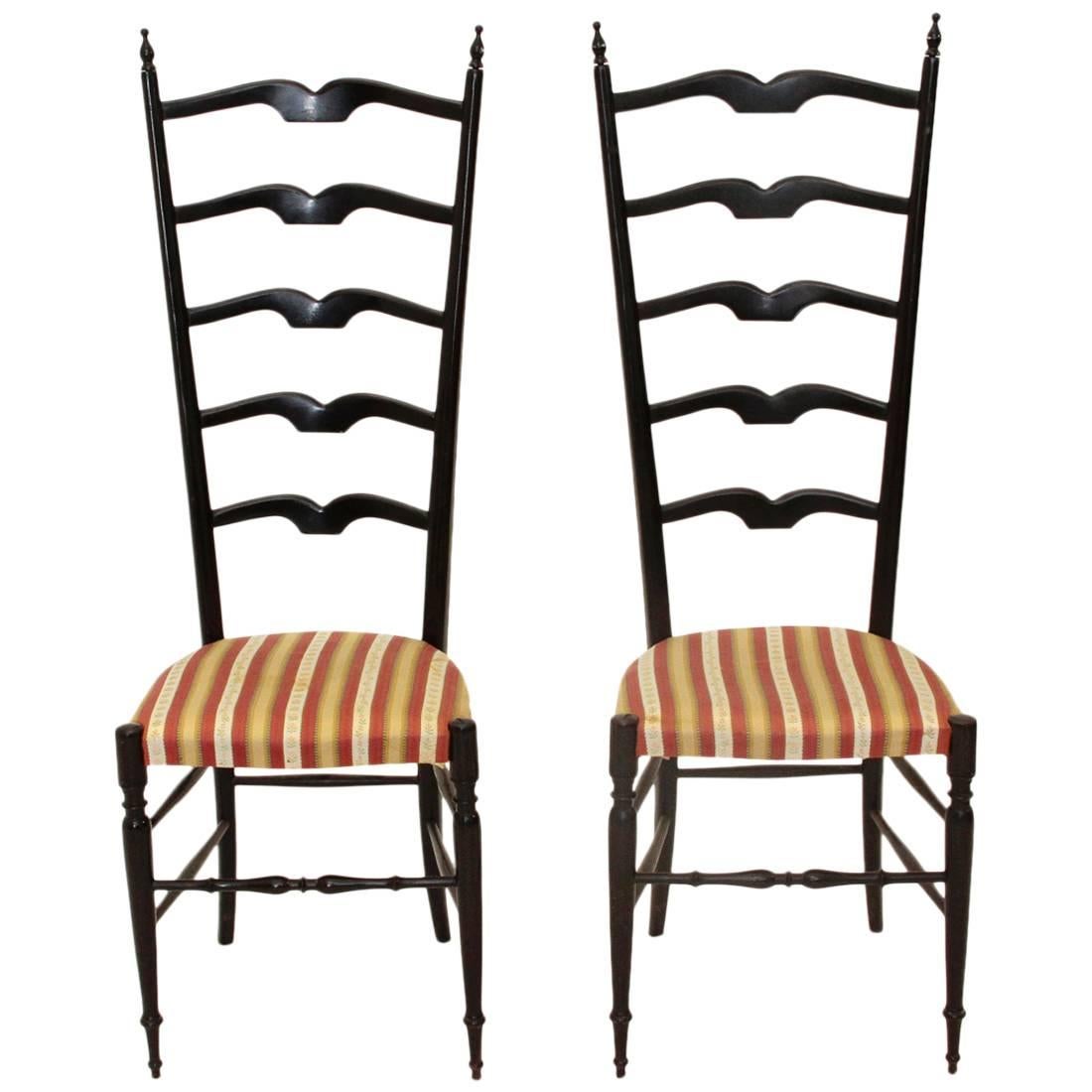 Mid-Century Italian Entrance Hall Chairs, Set of Two