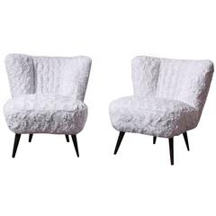 Pair of Cocktail Chairs in Faux Fur
