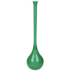 Tall Green Murano Vase