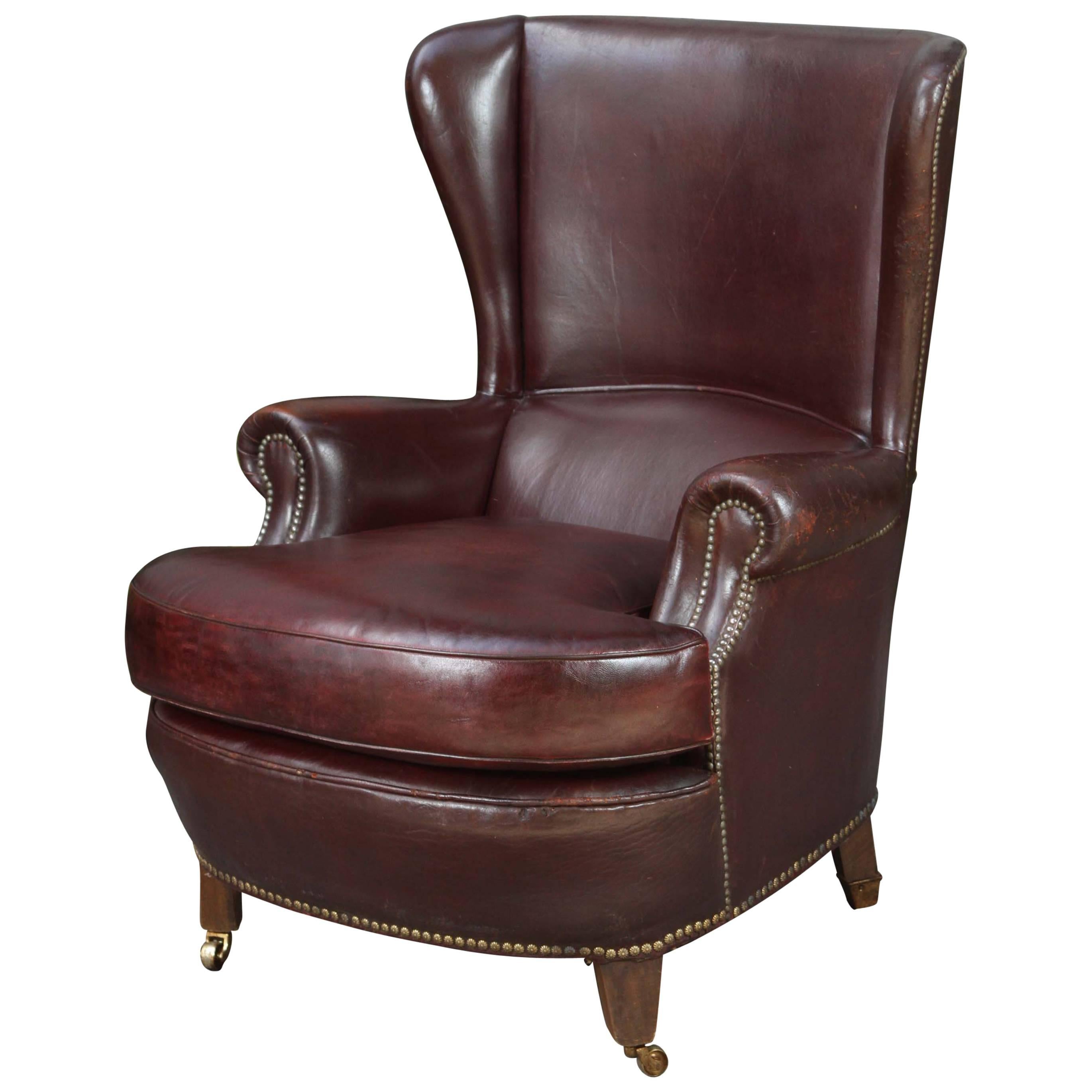 Leather Wingback Chair