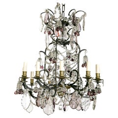 Antique Louis XV Style Twelve-Light Cage Form Chandelier