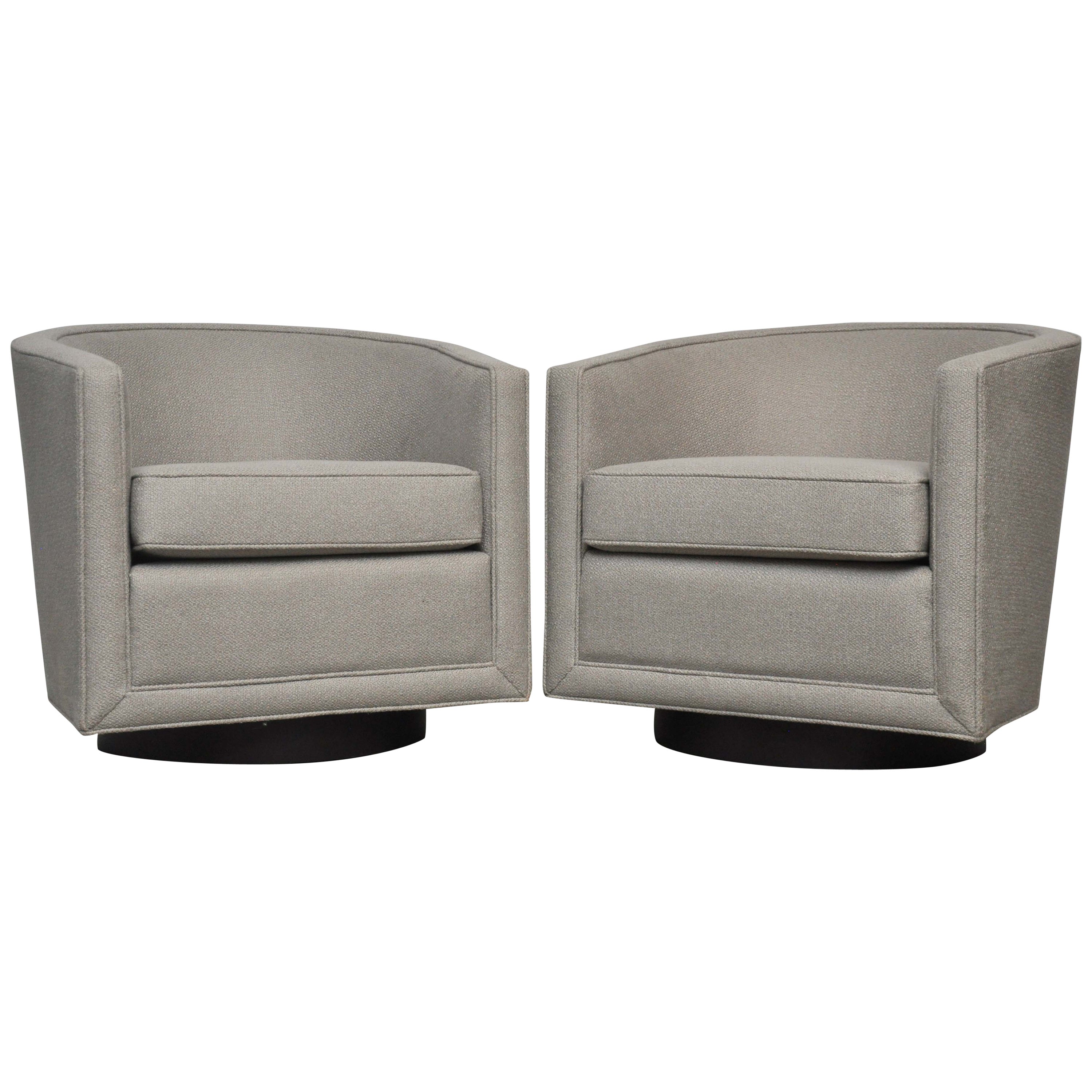 Moroccan Form Swivel Chairs on Brass Bases at 1stDibs