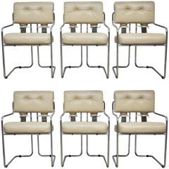 Set of Six Mariani for Pace "Tucroma" Dining Chairs