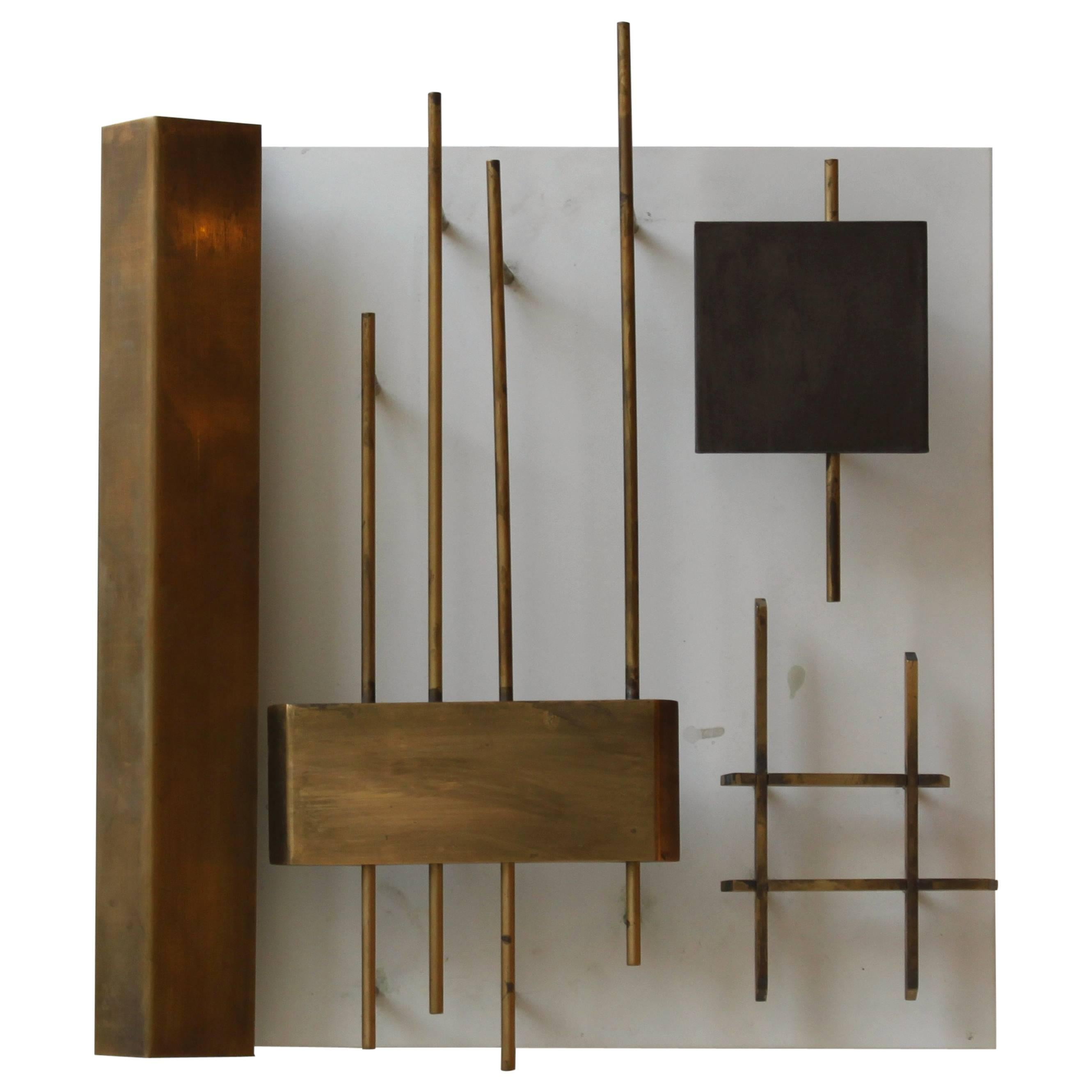 Matched Pair of brass wall lights by Gio Ponti from 1960s For Sale