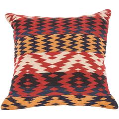 Pillow, Fashioned from a 19th Century Uzbek Gudjeri Weaving