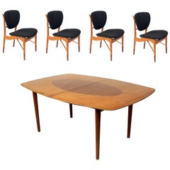 Danish Modern Dining Table and Four Chairs by Finn Juhl