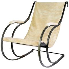 Steel Sling Chair in Cowhide