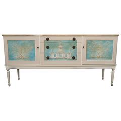 Greaves Thomas Mid-Century British Sideboard Hand-Painted by Kensa Designs