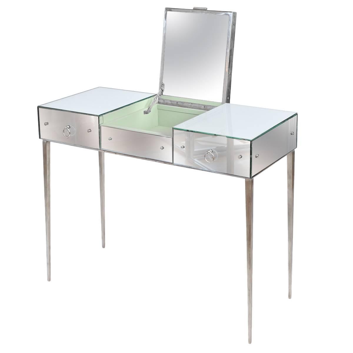 Rare Mirrored Dressing Table by Jean Michel Frank for Comté, 1935–1936