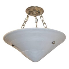 Set of Milk Glass Pendant Light Fixtures, Sold Individually