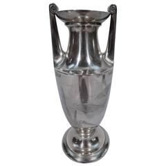 Gorham Japonesque Antique Sterling Silver Amphora Vase 12