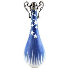 Royal Copenhagen Art Nouveau Vase with Silver Mounts, Decorated with Stars