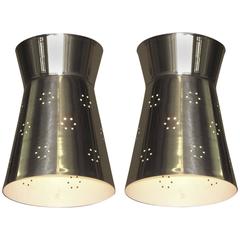 Pair of Virden Flush Mount, Mid-Century NOS 12