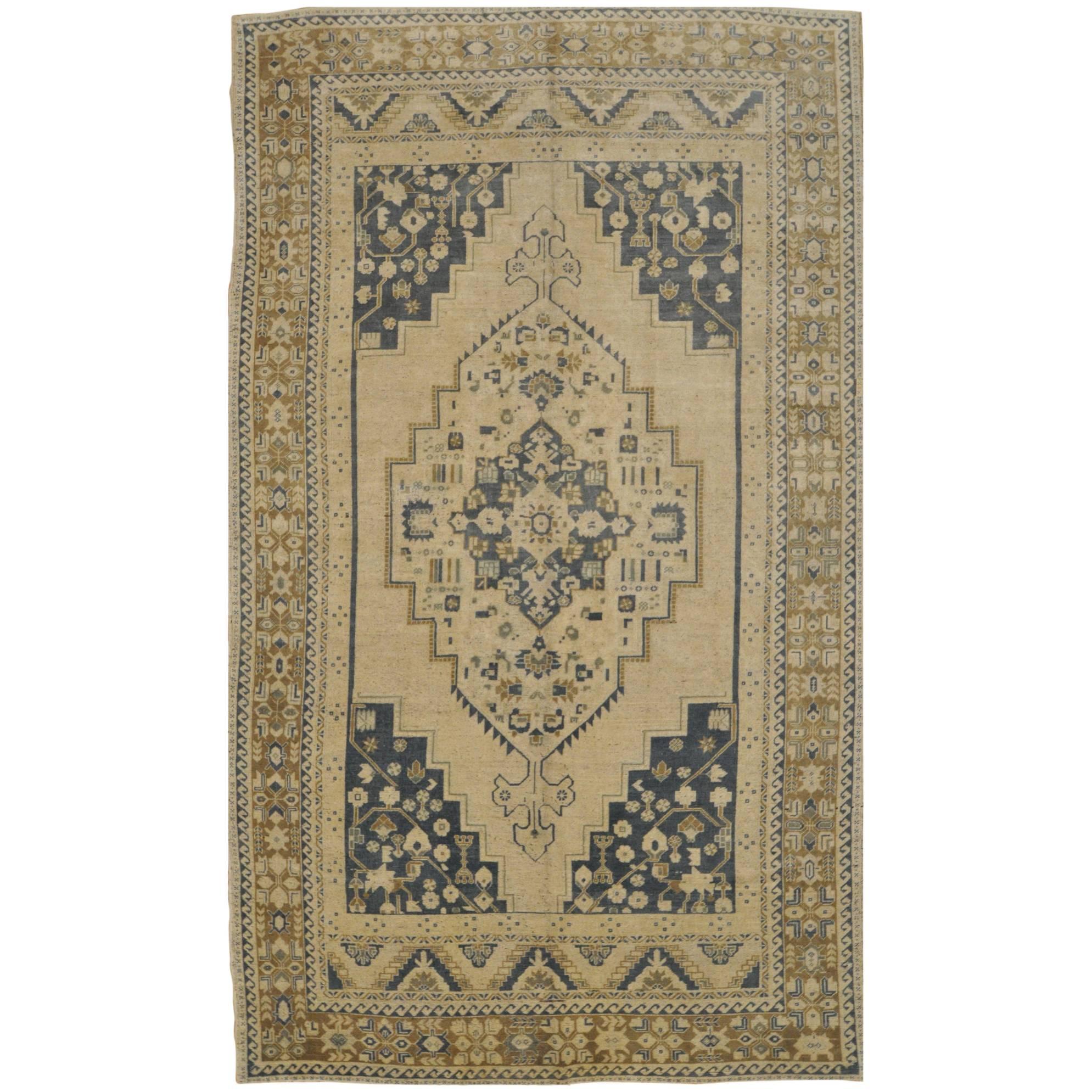 Large Gallery Size Hand-Knotted Turkish Rug For Sale