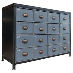 Pine Hardware Store Industrial Drawer Cabinet