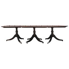 Regency Style Mahogany Three-Pedestal Dining Table
