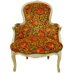 French Louis XV Style Lacquered Bergere