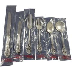 Florentine Lace by Reed & Barton Sterling Silver Flatware Service 12 Set, New 6