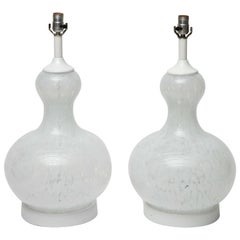 Pair of Late 1960s Handblown Murano Glass Lamps