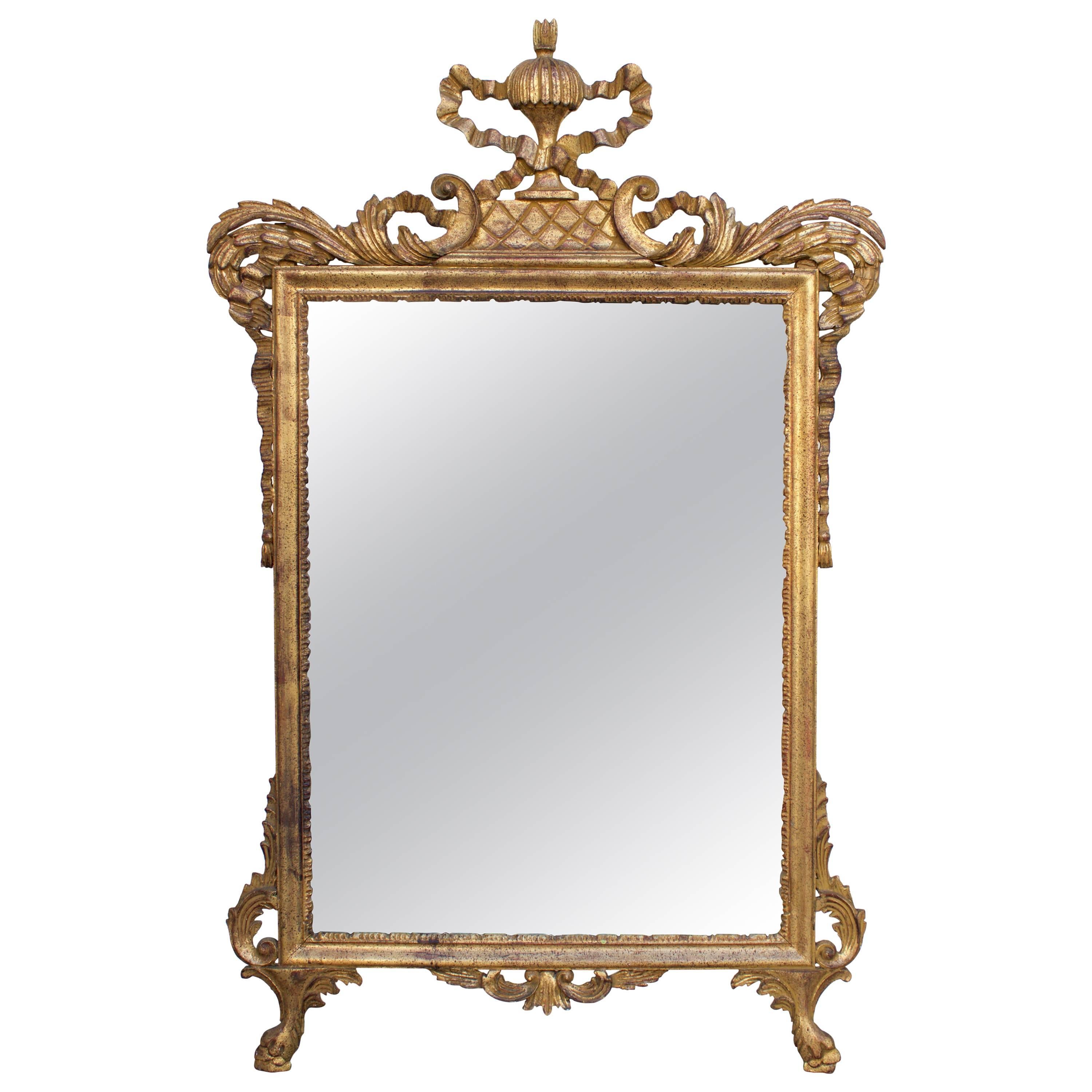 Italian Carver Giltwood Mirror For Sale