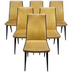 French Modernist Set of Six Dining Chairs from France