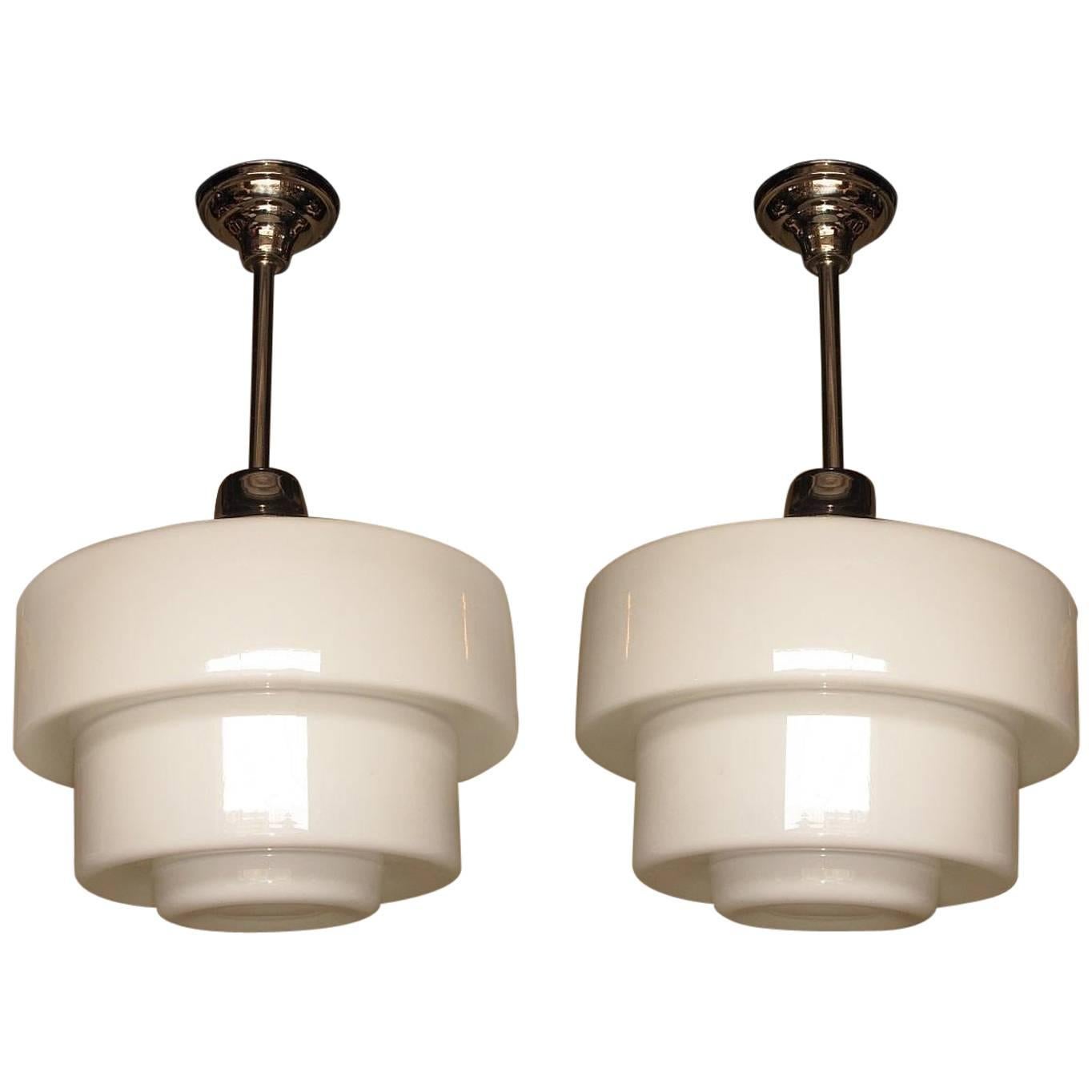 Huge 1920s Schoolhouse Electric Lighting Fixtures