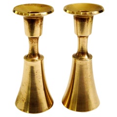 1950s Solid Polished Brass Dansk Candleholders 3 Pairs Available by Quistgaard